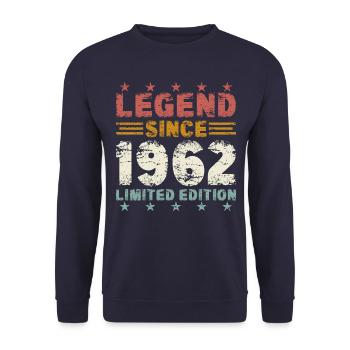 Légende 1962 Vintage Vintage Cadeau d’Anniversaire - Sweat-shirt Unisexe - marine - Devant - Alina (178cm) & Michal (187cm)