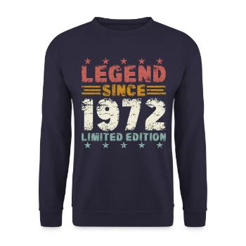 Legend 1972 Vintage Cadeau d’anniversaire - Sweat-shirt Unisexe - marine - Devant - Alina (178cm) & Michal (187cm)