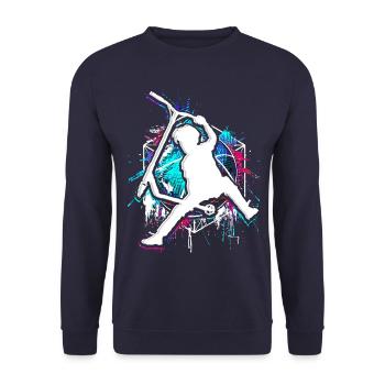 Scooter - Stuntscooter - Trottinette - Tretroller - Unisex Pullover - Navy - Vorne - Alina (178cm) & Michal (187cm)