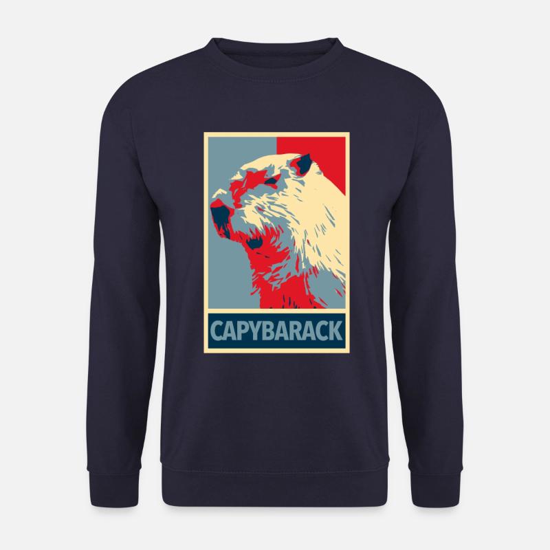 Capybarack - Capybara Hope Poster Style - Unisex Pullover - Navy