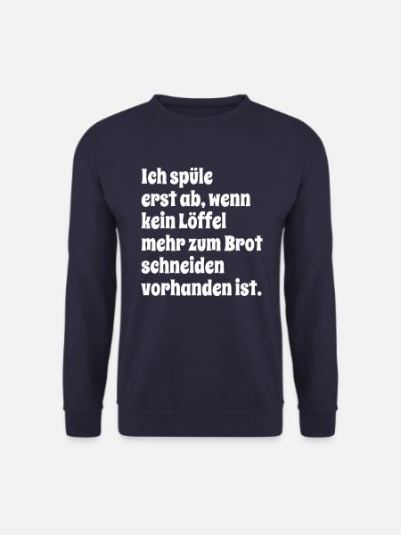 Abspülen - WG - Sauberkeit - Ironie - Spruch - Unisex Pullover - Navy