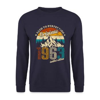 Original 1963 Limited Edition - Geschenk - Unisex Pullover - Navy - Vorne - Alina (178cm) & Michal (187cm)