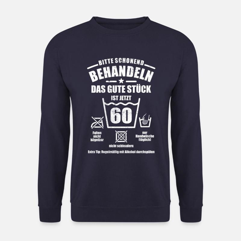 Schonend behandeln - 60. Geburtstag Geschenk - Unisex Pullover - Navy