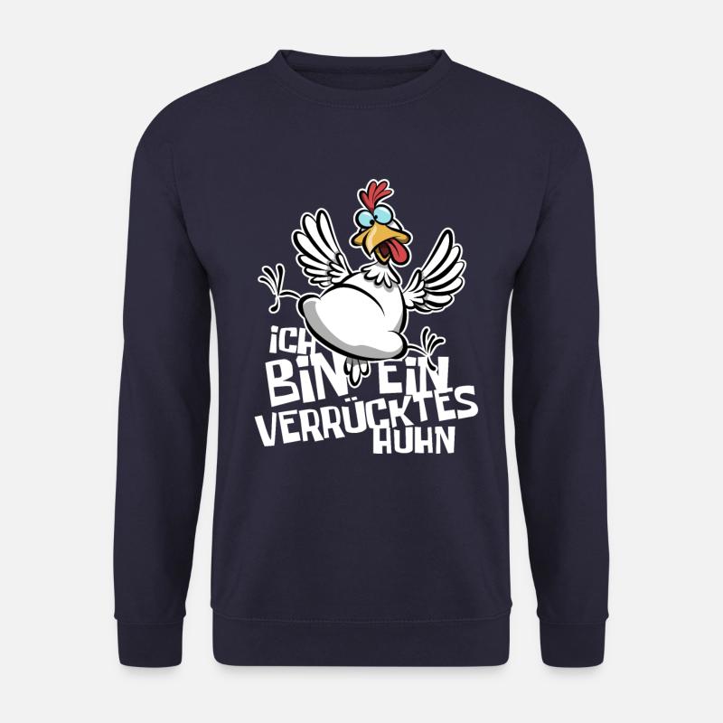 Ich bin ein verrücktes Huhn - Cartoon - Unisex Pullover - Navy