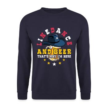 Linedance and Beer - Country Fan - Gift - Unisex Sweatshirt - navy - Front - Alina (178cm) & Michal (187cm)