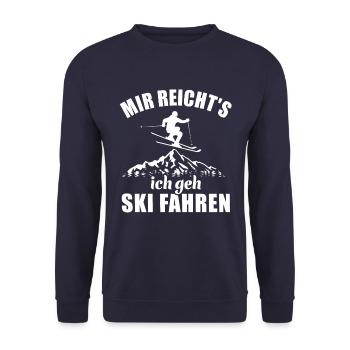 Mir reicht's ich geh Ski Fahren - Skiurlaub - Unisex Pullover - Navy - Vorne - Alina (178cm) & Michal (187cm)