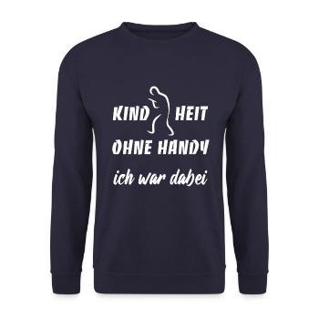 Kindheit ohne Handy - Ich war dabei - Unisex Pullover - Navy - Vorne - Alina (178cm) & Michal (187cm)