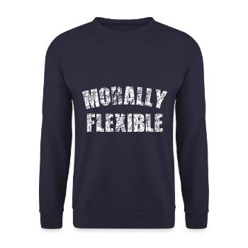 MORALLY FLEXIBLE - Unisex Pullover - Navy - Vorne - Alina (178cm) & Michal (187cm)