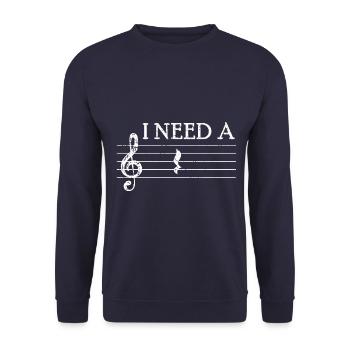 Pause chant musicien professeur de musique musique chorale clef - Sweat-shirt Unisexe - marine - Devant - Alina (178cm) & Michal (187cm)
