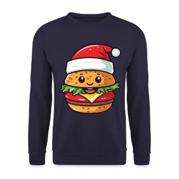 Burger Noël Bande Dessinée - Sweat-shirt Unisexe - marine - Devant - Alina (178cm) & Michal (187cm)
