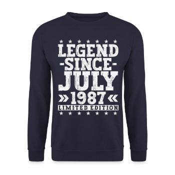 Légende Juillet 1987 Vintage Cadeau d’anniversaire - Sweat-shirt Unisexe - marine - Devant - Alina (178cm) & Michal (187cm)