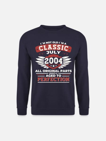 18. Geburtstag Jahrgang 2004 Juli Geschenke Herren - Unisex Pullover - Navy