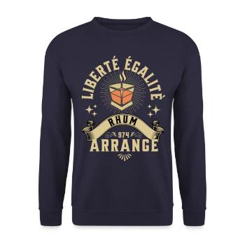 Liberté Egalité Rhum Arrangé - Sweat-shirt Unisexe - marine - Devant - Alina (178cm) & Michal (187cm)