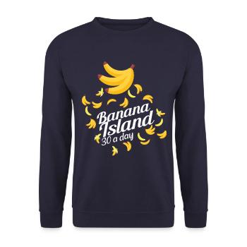 Régime de l'île aux bananes. 30 bananes par jour. cadeau - Sweat-shirt Unisexe - marine - Devant - Alina (178cm) & Michal (187cm)