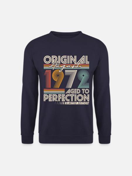 August 1972 Jahrgang Vintage Retro Geburtstag - Unisex Pullover - Navy