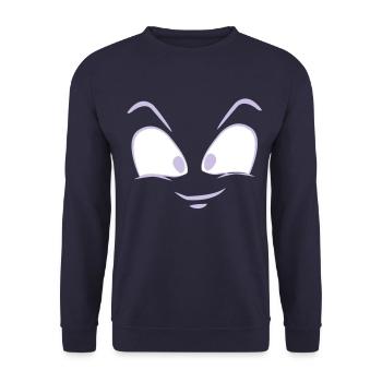 Gesicht lustig - Unisex Pullover - Navy - Vorne - Alina (178cm) & Michal (187cm)