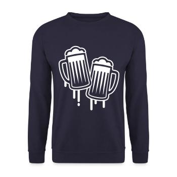 bier glas symbol - Unisex Pullover - Navy - Vorne - Alina (178cm) & Michal (187cm)
