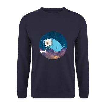 Cosmos astronaute de l'espace cosmos chien - Sweat-shirt Unisexe - marine - Devant - Alina (178cm) & Michal (187cm)