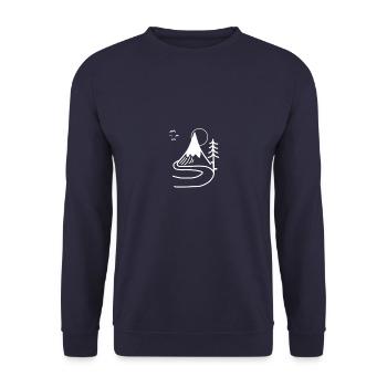 Wandern in der Natur - Unisex Pullover - Navy - Vorne - Alina (178cm) & Michal (187cm)