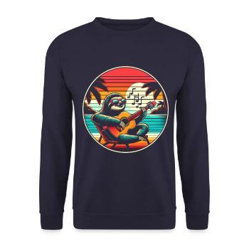 Guitare - Sweat-shirt Unisexe - marine - Devant - Alina (178cm) & Michal (187cm)