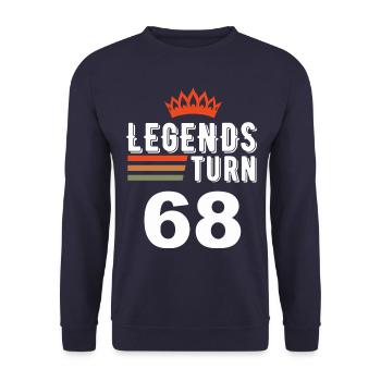 Legends turn 68, 68 birthday - Unisex Sweatshirt - navy - Front - Alina (178cm) & Michal (187cm)