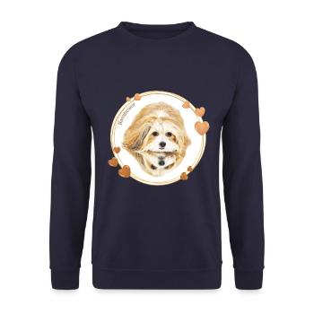 Bichon Havanais - Sweat-shirt Unisexe - marine - Devant - Alina (178cm) & Michal (187cm)