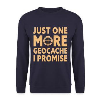 Just One More Geochache Funny Geochaching - Unisex Sweatshirt - navy - Front - Alina (178cm) & Michal (187cm)