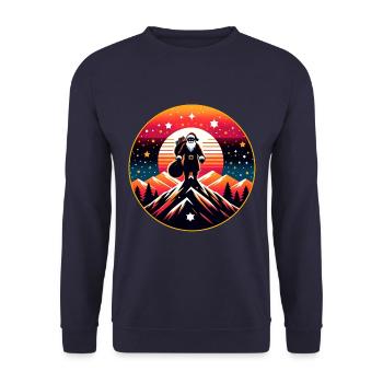Le Père Noël à la montagne - Sweat-shirt Unisexe - marine - Devant - Alina (178cm) & Michal (187cm)