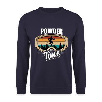 Ski, poudreuse, sports d'hiver, vacances au ski - Sweat-shirt Unisexe - marine - Devant - Alina (178cm) & Michal (187cm)