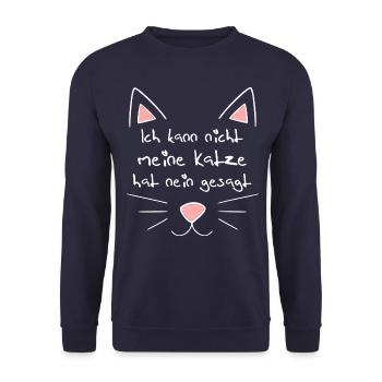Ich kann nicht meine Katze hat nein gesagt 2 - Unisex Pullover - Navy - Vorne - Alina (178cm) & Michal (187cm)