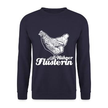 Hühner Flüsterin - Huhn - Hühnerfan - Unisex Pullover - Navy - Vorne - Alina (178cm) & Michal (187cm)