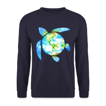 Océans terre Aquarelle Amoureux de la Terre jour - Sweat-shirt Unisexe - marine - Devant - Alina (178cm) & Michal (187cm)