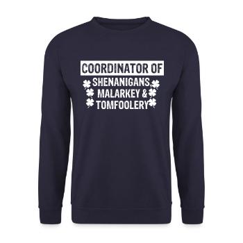 Coordinatrice de Shenanigans Malarkey & Tomfoolery - Sweat-shirt Unisexe - marine - Devant - Alina (178cm) & Michal (187cm)