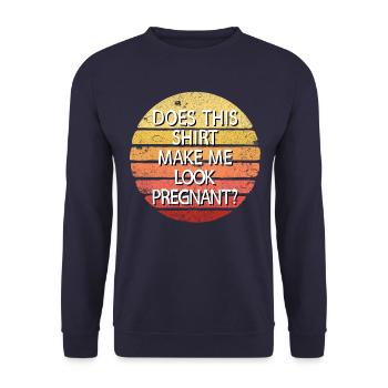 Macht mich dieses Hemd schwangere Frauen aus?schwa - Unisex Pullover - Navy - Vorne - Alina (178cm) & Michal (187cm)