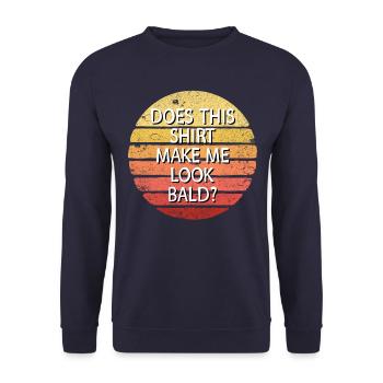 Hat mich dieses Hemd kahl und �n aus - Unisex Pullover - Navy - Vorne - Alina (178cm) & Michal (187cm)
