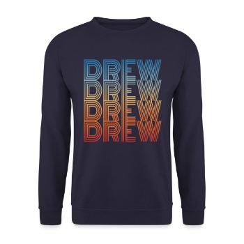 Drew Retro Vintage Drew - Unisex Pullover - Navy - Vorne - Alina (178cm) & Michal (187cm)