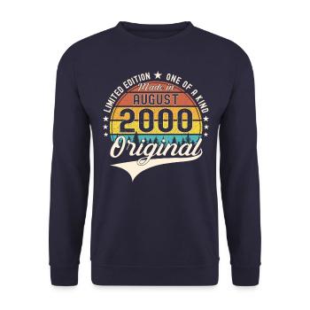 Cadeau original du 22e anniversaire d'août 2000 - Sweat-shirt Unisexe - marine - Devant - Alina (178cm) & Michal (187cm)