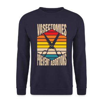 Vasektomien verhindern die Rechte von Abtreibungen - Unisex Pullover - Navy - Vorne - Alina (178cm) & Michal (187cm)