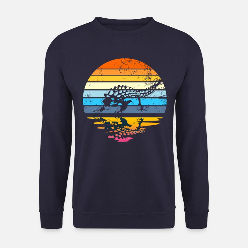 Ankylosaurus Retro Sonnenuntergang Dinosaurier Ank - Unisex Pullover - Navy