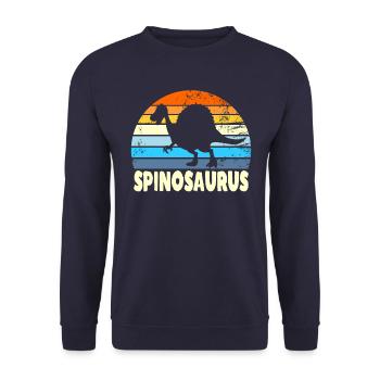Spinosaurus retro dinosaurliebhaber kinder spinosa - Unisex Pullover - Navy - Vorne - Alina (178cm) & Michal (187cm)