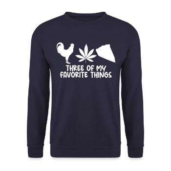 Chicken Pot Pie drei meiner Lieblingssachen Unkrau - Unisex Pullover - Navy - Vorne - Alina (178cm) & Michal (187cm)