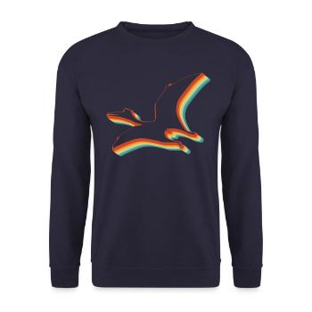 Quetzalcoatlus Retro Dinosaurier Kinder Vintage - Unisex Pullover - Navy - Vorne - Alina (178cm) & Michal (187cm)