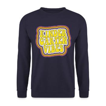 Kinderg�rtenstimmung Retro zur�ck zur Schule - Unisex Pullover - Navy - Vorne - Alina (178cm) & Michal (187cm)