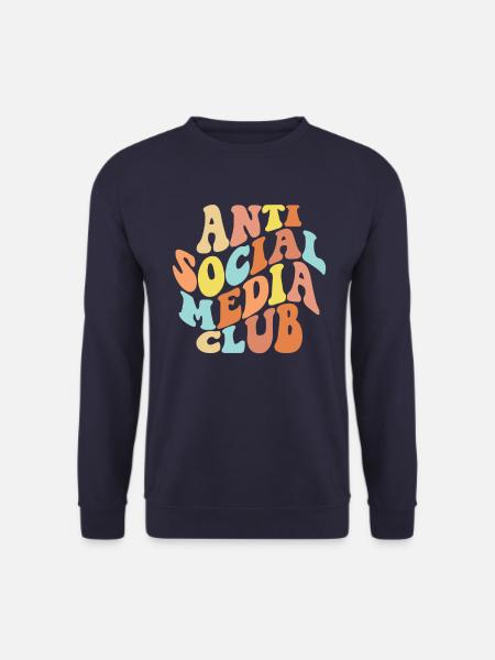 Anti Social Media Club Retro Anti Social Media - Unisex Pullover - Navy