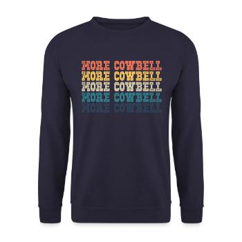 Mehr Kuhglocke lustiger Retro mehr Kuhbell - Unisex Pullover - Navy - Vorne - Alina (178cm) & Michal (187cm)