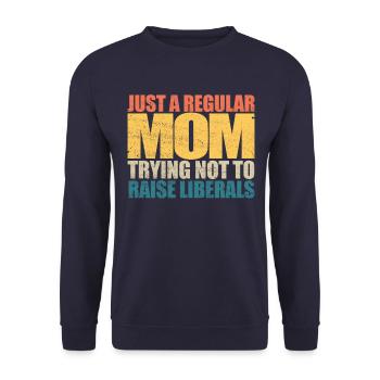 Nur eine normale Mutter, die versucht, Liberale ni - Unisex Pullover - Navy - Vorne - Alina (178cm) & Michal (187cm)