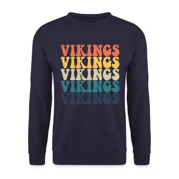 Vikings High School Vikings Sportteam Vikings - Unisex Pullover - Navy - Vorne - Alina (178cm) & Michal (187cm)