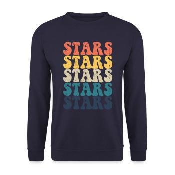 Stars High School Stars Sportteam Retro Stars - Unisex Pullover - Navy - Vorne - Alina (178cm) & Michal (187cm)