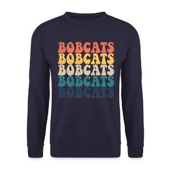 Bobcats High School Bobcats Sport Retro Bobcats - Unisex Pullover - Navy - Vorne - Alina (178cm) & Michal (187cm)