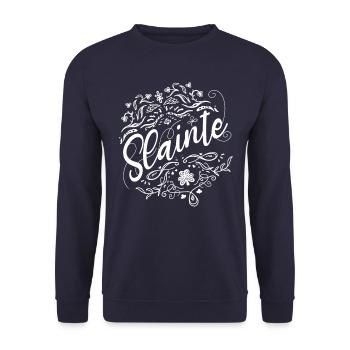 Slainte St. Paddy's Day Salute St. Patrick's Day - Unisex Pullover - Navy - Vorne - Alina (178cm) & Michal (187cm)